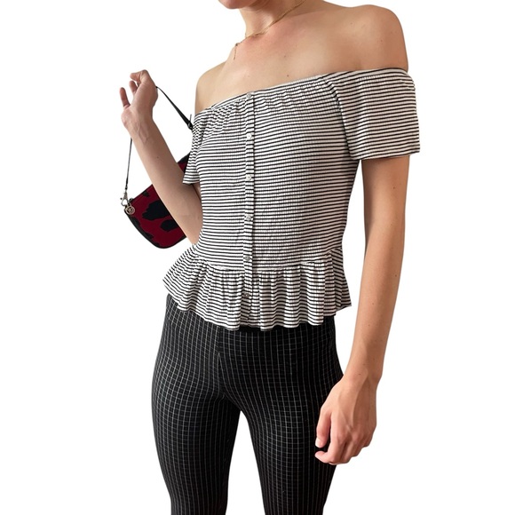 NWOT HUE Black & White Checked Stretch Crop Ankle Zip Legging Trouser Pant XS/S - Picture 7 of 15